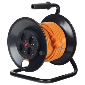 Derulator cu tambur Bachmann, 4prize, 25m, fisa Schuko dreapta, pro...