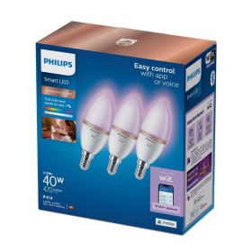3 Becuri LED RGB inteligente Philips Candle C37, Wi-Fi, Bluetooth, ...