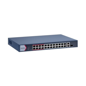 Switch PoE Hikvision DS-3E1326P-EI/M: 24 × 10/100 Mbps PoE port,1 ×...