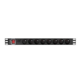 Unitate distributie alimentare PDU 19", 1U, 16A, 8 prize , negru - ...