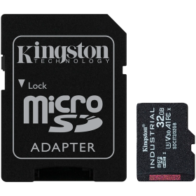 Kingston 32GB microSDHC Industrial C10 A1 pSLC Card + SD Adapter - ...