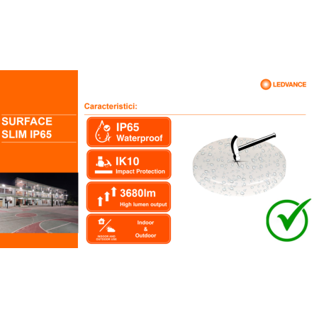 Plafoniera LED pentru baie cu senzor de miscare Ledvance SURFACE SL...