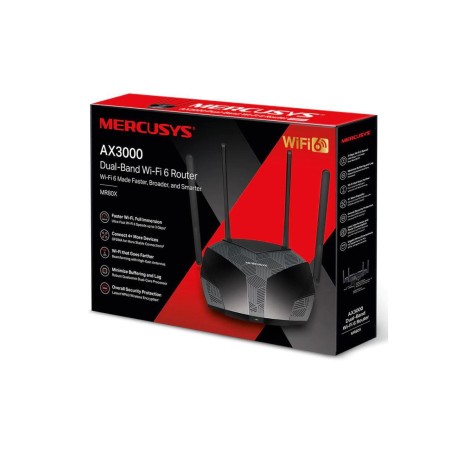 Mercusys Router, AX3000, MU-MIMO, Dual-Band, WPA3, Standarde wirele...